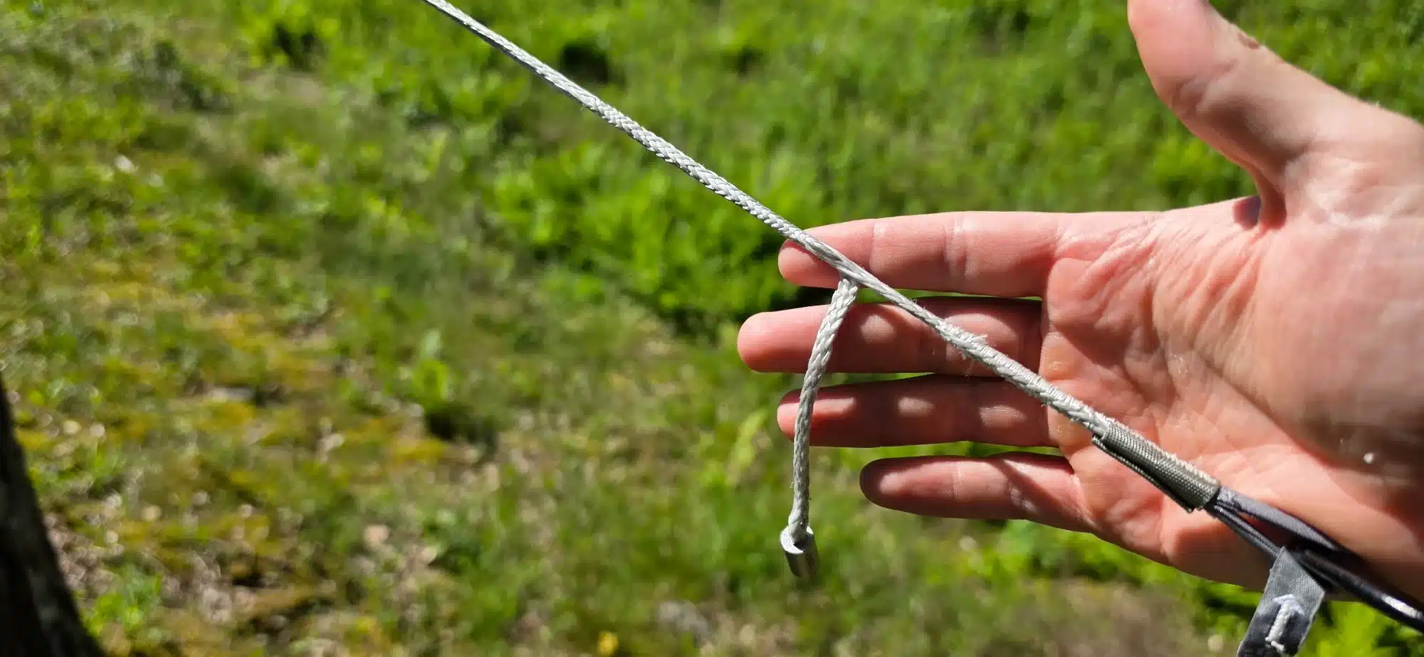 Justeringslina på ENO Helios XL som används med Haven Tent